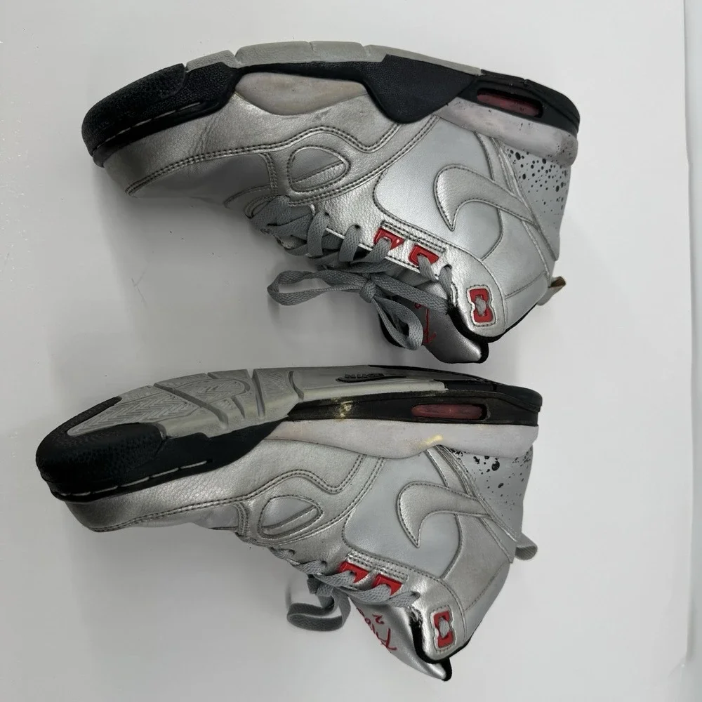 Nike Air Flight 2013 Silver Red High Top Sneakers Women's 10 Basketball Shoes
